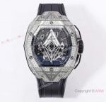 Swiss Grade Replica Hublot Spirit of Big Bang Sang Bleu Titanium Pave 42 mm Watch